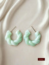 Mint green curl ear hoops