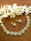 Mint green round diamond necklace