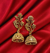 Floral golden oxidised jhumka