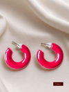 Pearl red western ear hoops