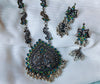 Oxidised antique peacock necklace with jhumka