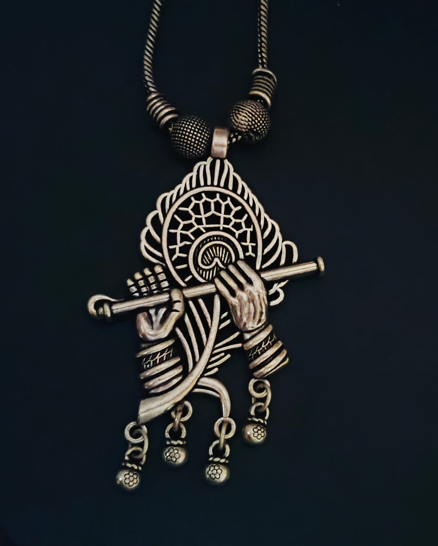 Oxidised divine Krishna necklace || combo set