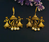 Traditional golden oxidised doli earring