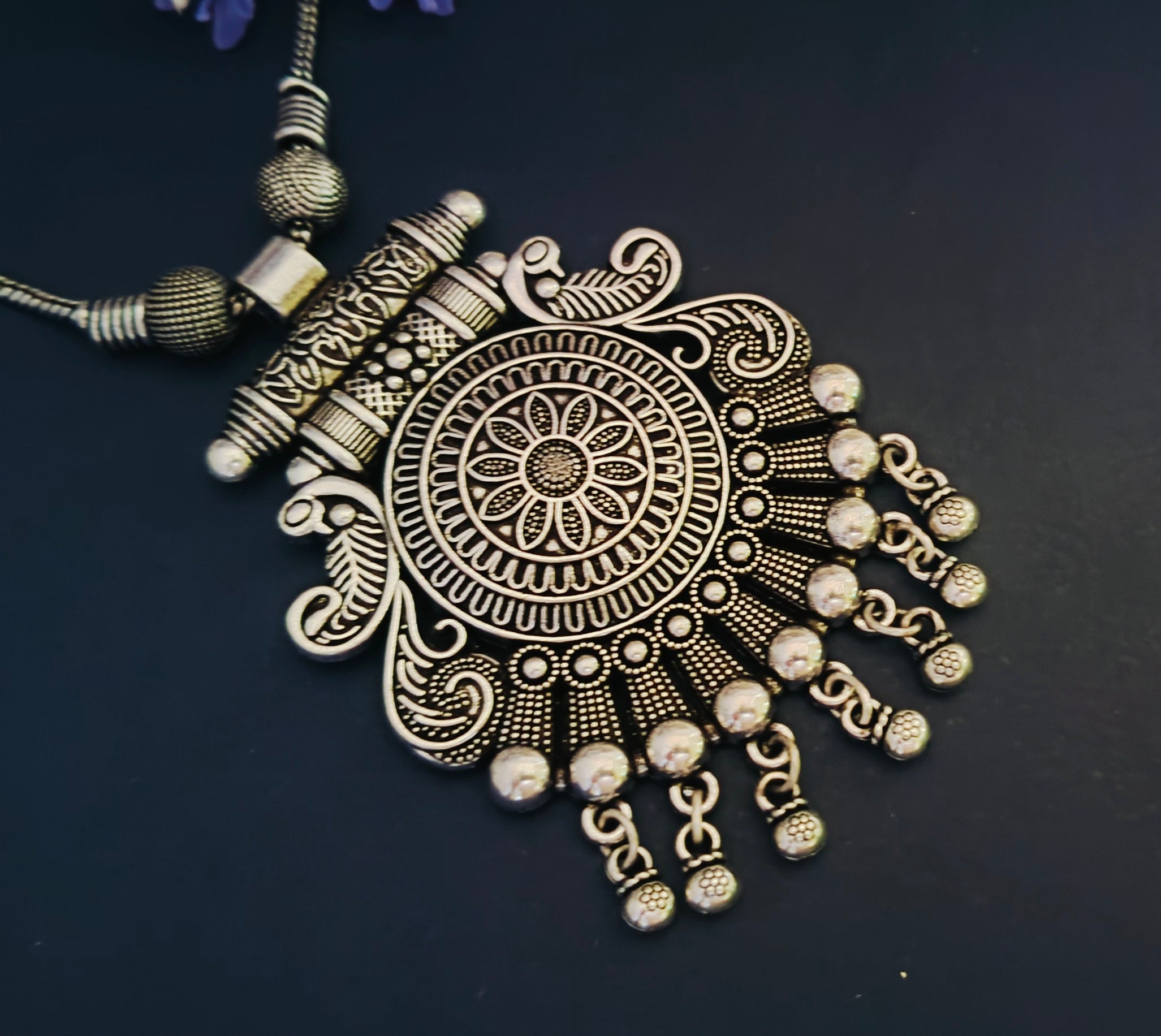 Traditional antique oxidised necklace