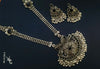 Oxidised floral long necklace with earring