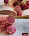 Pink oxidised jhumka