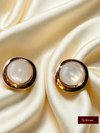 Round pearl western earring