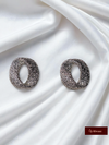 Silver glitter western hoops