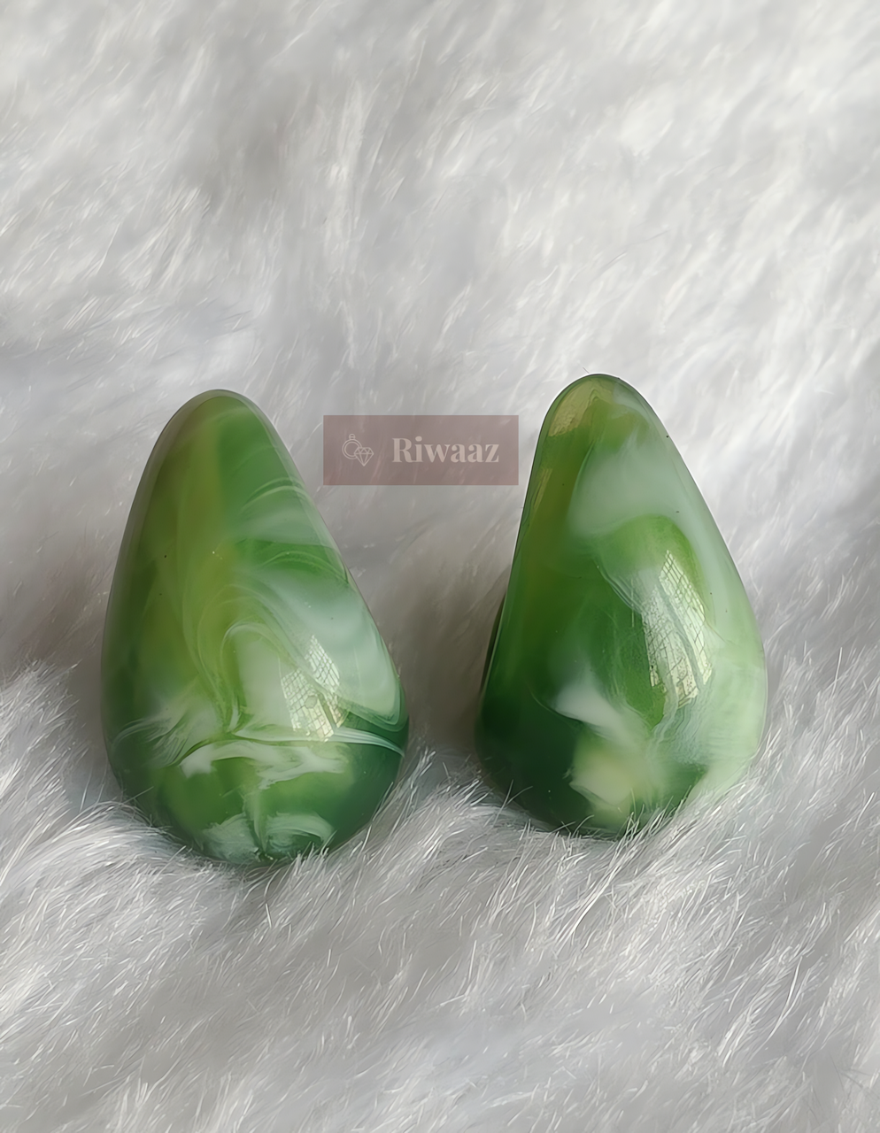 Chunky marble matte earring