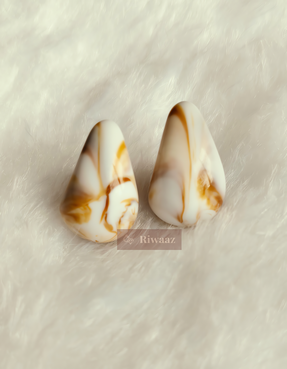 Chunky marble matte earring