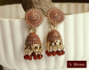 Pearl red oxidised jhumka