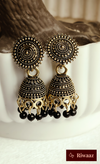 Pearl black oxidised jhumka