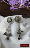 Triple Jhumki droplet oxidised earrings