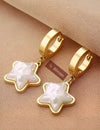 Golden star huggies earring