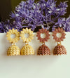 Yellow and red jhumka combo set