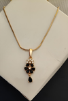 Crown black floral pendant