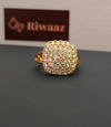 Diamond square  beaded ring