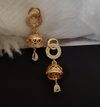 Double circle diamond jhumka