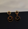 Black double circle earstud