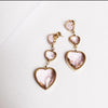 Monalisa heart glass stone earring